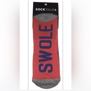 Swole Crew Socks 1 Pair Men 7-12 Red Gray Blue Better Be Swole Arms Lift Weights